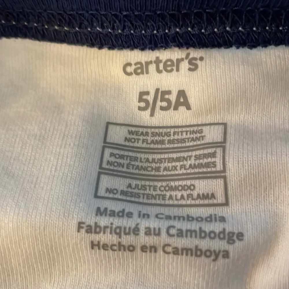 Carter's Snoring Touchdown Pajama Set - Blue, Green,‎ and White